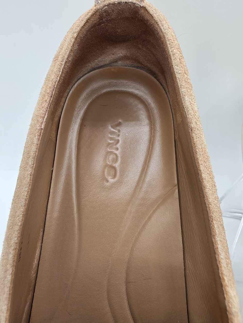 Vince Suede Loafers Womens 8.5 Tan Slip On Flats Leather Comfort Casual Shoes - Picture 6 of 12